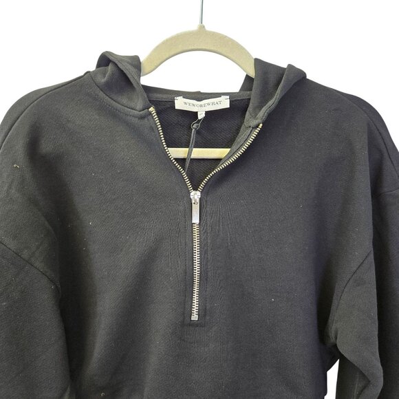 NWT WeWoreWhat Fleece Lined Half Zip Crop Hoodie Jacket Size XS - Picture 5 of 6